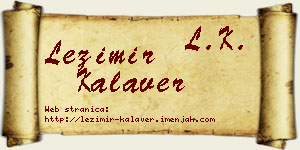 Ležimir Kalaver vizit kartica